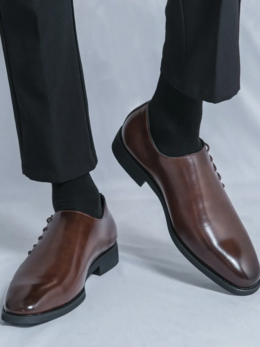Mocassins à enfiler pour hommes chaussures habillées pointues noires et marron style présidentiel décontracté pour le bureau