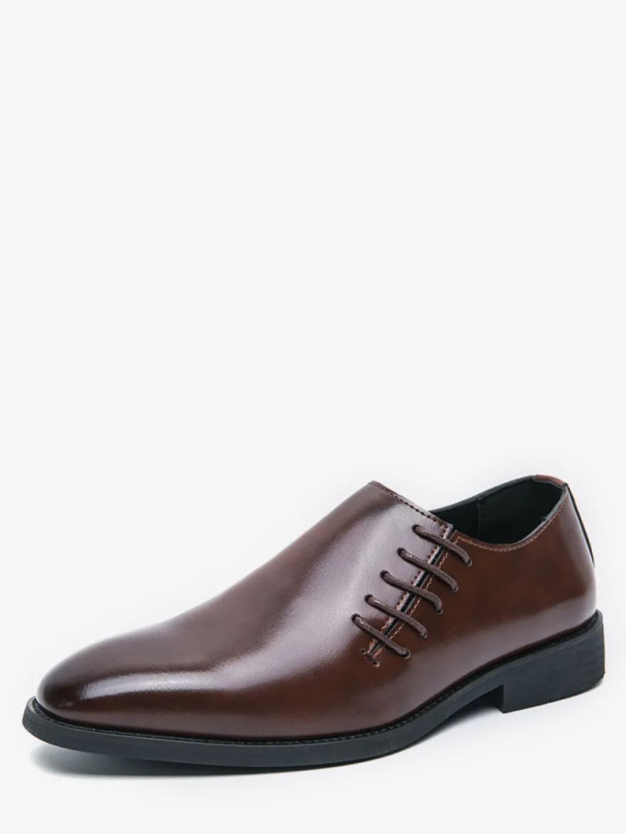 Mocassins à enfiler pour hommes chaussures habillées pointues noires et marron style présidentiel décontracté pour le bureau