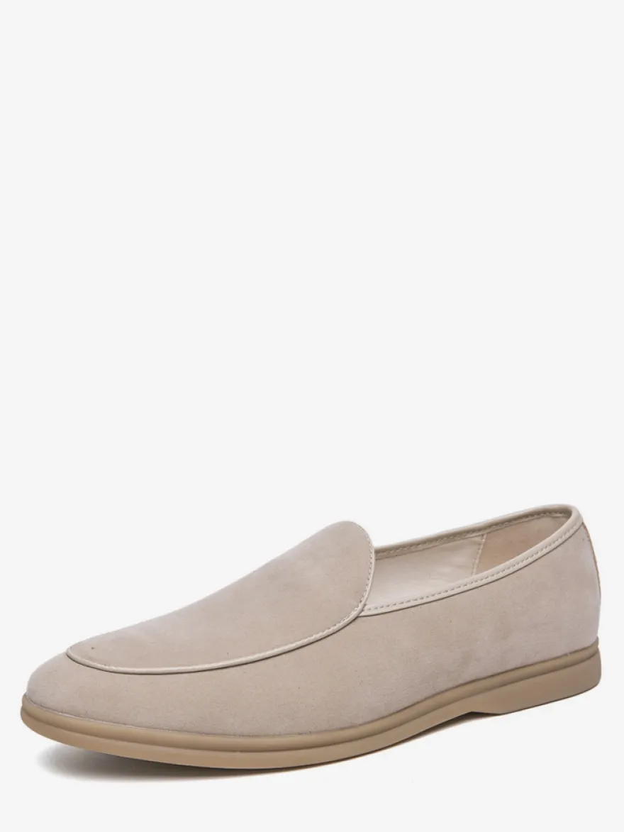 Mocassins à enfiler pour hommes chaussures à bout pointu en daim chaussures à talons bas chaussures décontractées