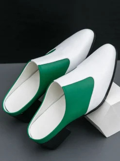 Mocassins à enfiler pour hommes chaussures à talons épais en PU