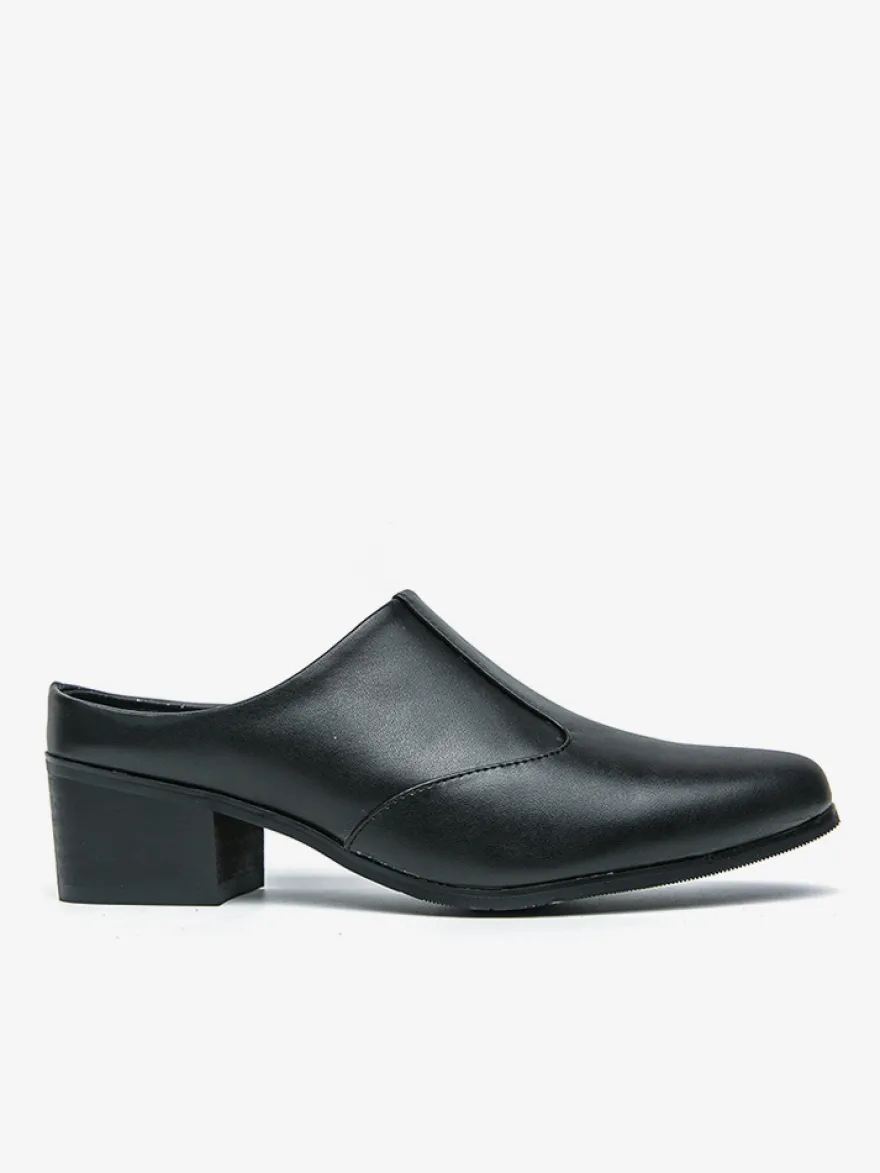 Mocassins à enfiler pour hommes chaussures à talons épais en PU