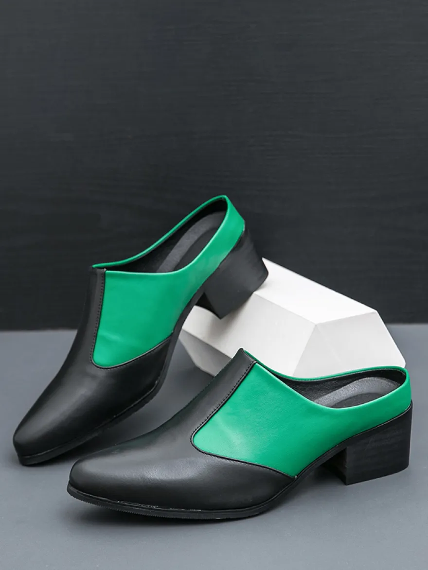 Mocassins à enfiler pour hommes chaussures à talons épais en PU