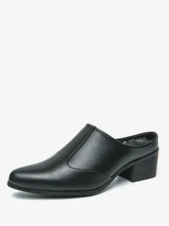 Mocassins à enfiler pour hommes chaussures à talons épais en PU
