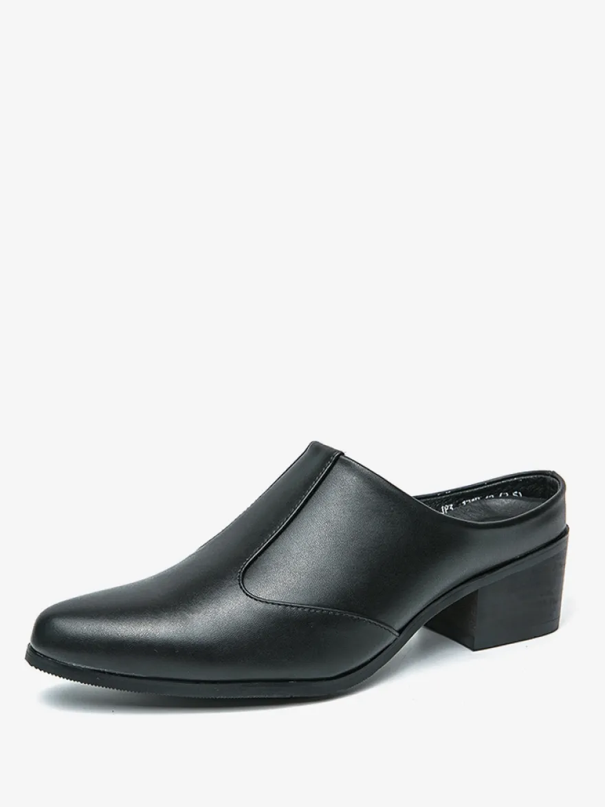 Mocassins à enfiler pour hommes chaussures à talons épais en PU
