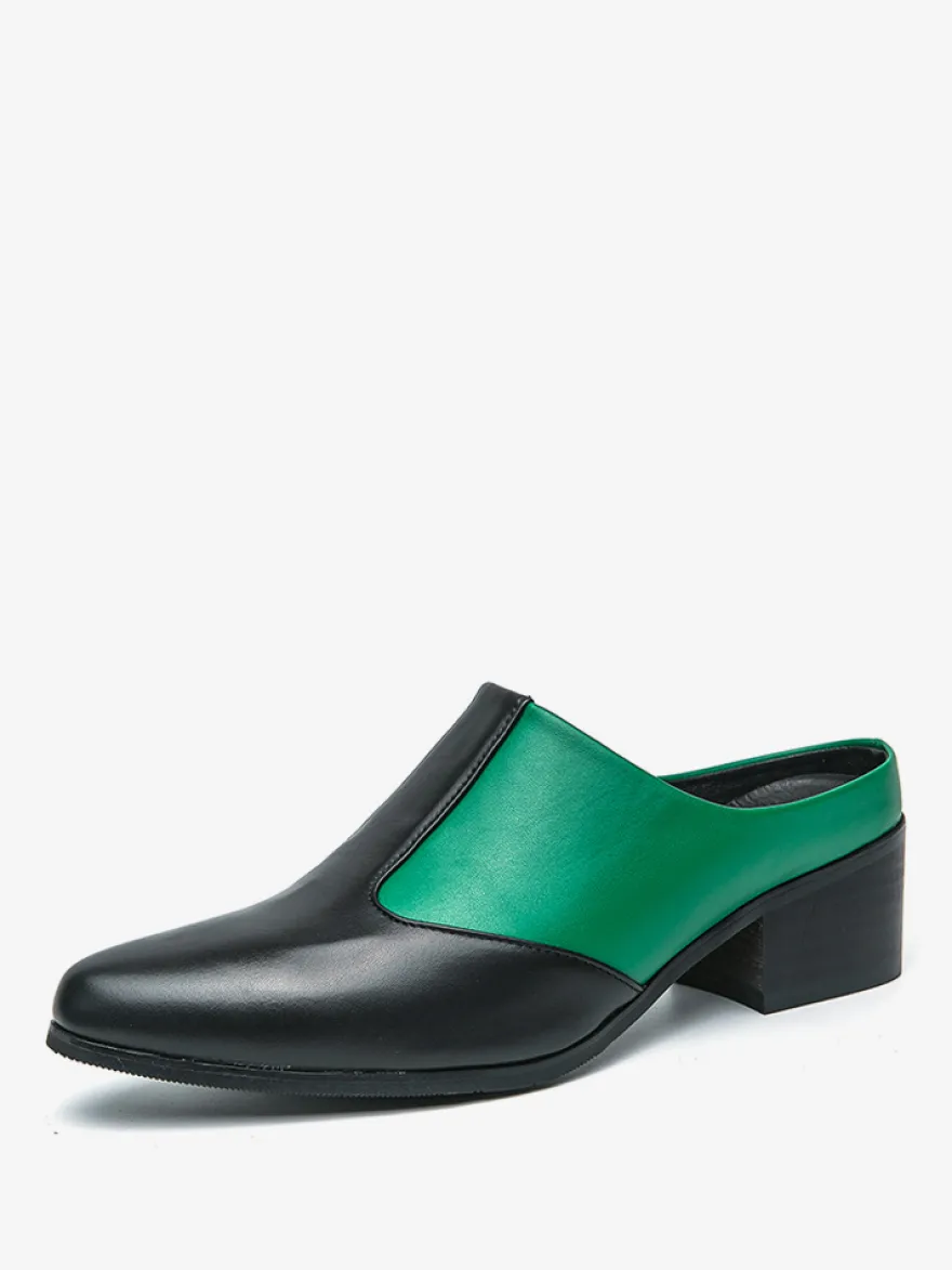 Mocassins à enfiler pour hommes chaussures à talons épais en PU
