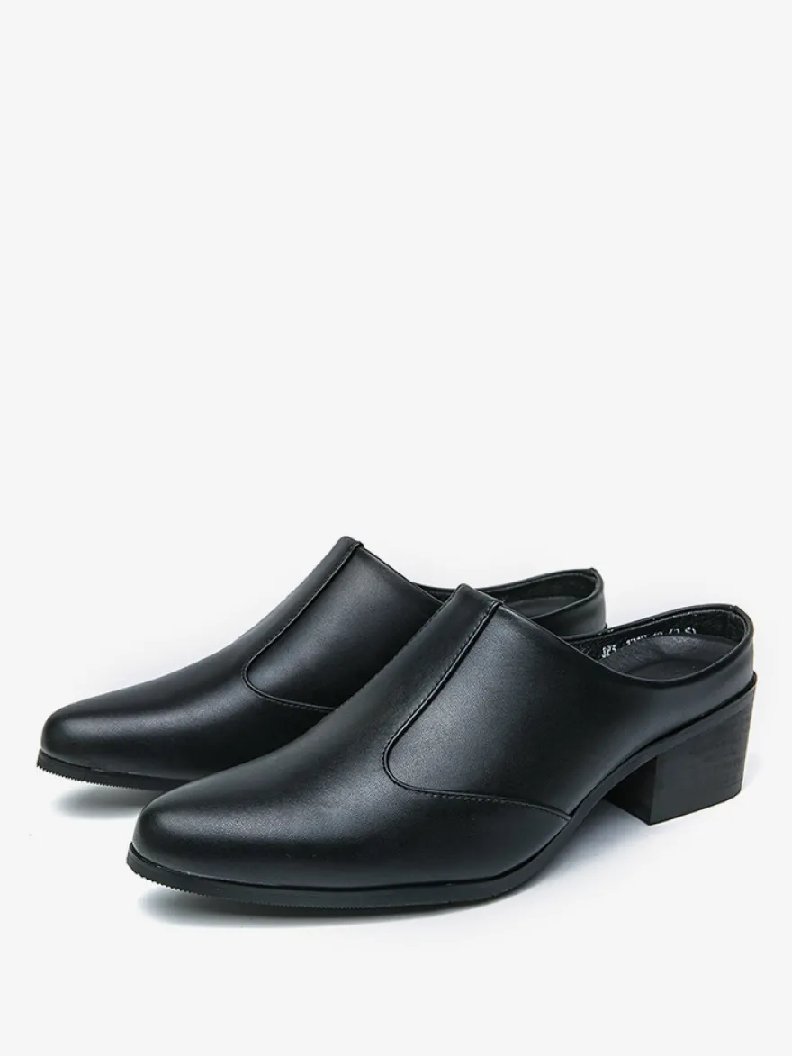 Mocassins à enfiler pour hommes chaussures à talons épais en PU