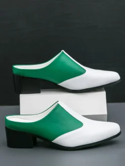 Mocassins à enfiler pour hommes chaussures à talons épais en PU