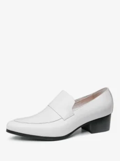 Mocassins à enfiler pour hommes chaussures habillées modernes à bout pointu en cuir de vache