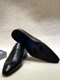 Mocassins à enfiler pour hommes chaussures habillées en cuir véritable d'inspiration vintage chaussures habillées à bout droit