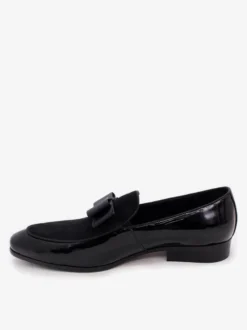 Mocassins habillés pour hommes en cuir véritable bout rond nœud patchwork chaussures de bal à enfiler