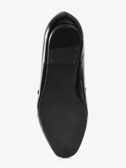 Mocassins habillés à sangle noire pour hommes Chaussures de Mariage Soirée bout rond