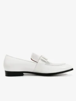 Mocassins Hommes Avec Nœuds Bout Rond En Cuir Bal Soirée Mariage