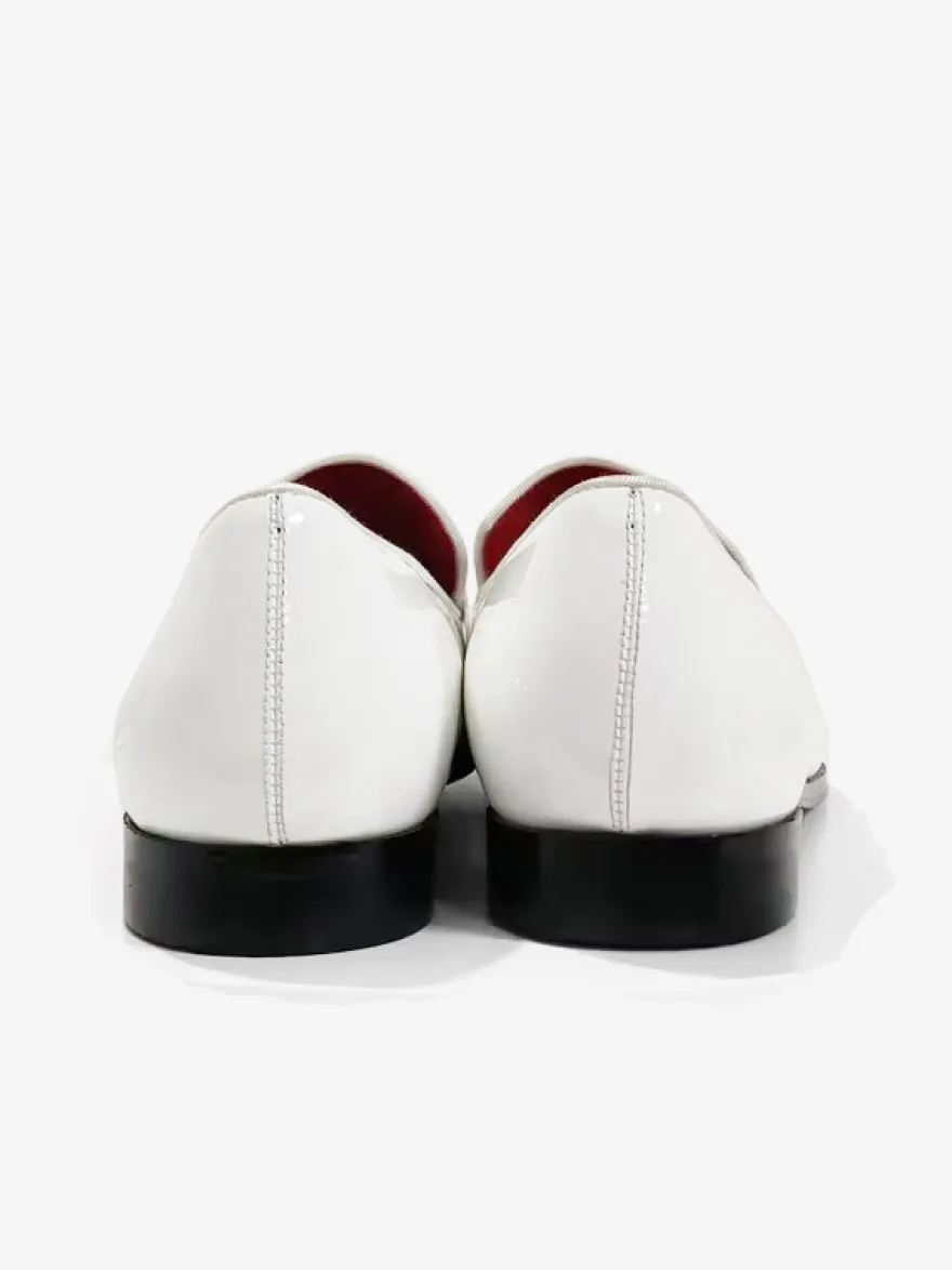 Mocassins Hommes Avec Nœuds Bout Rond En Cuir Bal Soirée Mariage
