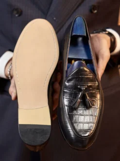 Mocassins Hommes Chaussures En Cuir À Bout Rond Mariage Formelles Derby