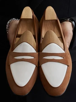 Mocassins Hommes Chaussures De Mariage De Bal Soirée En Cuir Suédé À Bout Rond
