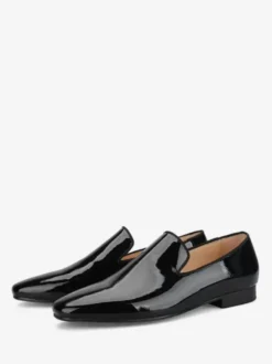 Mocassins Hommes À Enfiler Bout Rond Chaussures De Bal Vernies Mariage