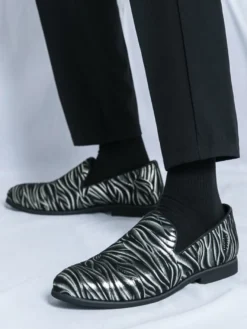 Mocassins imprimés à bout rond pour hommes chaussures décontractées