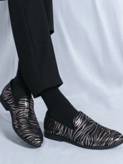 Mocassins imprimés à bout rond pour hommes chaussures décontractées
