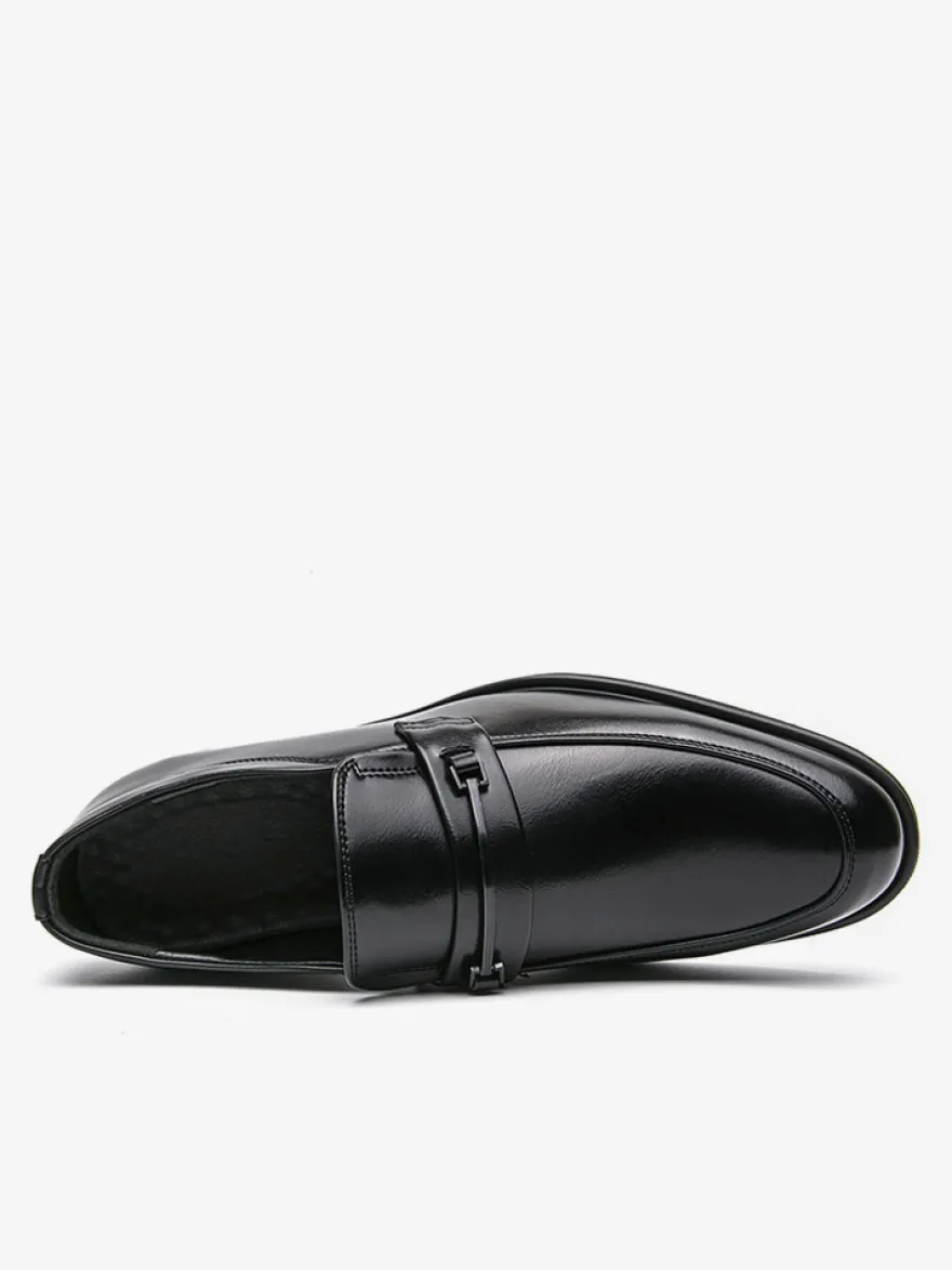 Mocassins marron pour homme bout rond détails métalliques chaussures décontractées à enfiler