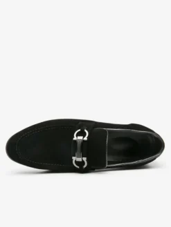 Mocassins à mors pour homme chaussures à talons bas en daim et cuir