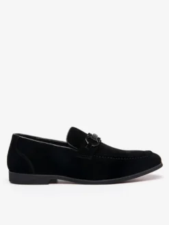 Mocassins à mors pour homme chaussures à talons bas en daim et cuir