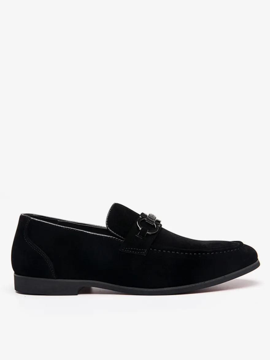 Mocassins à mors pour homme chaussures à talons bas en daim et cuir