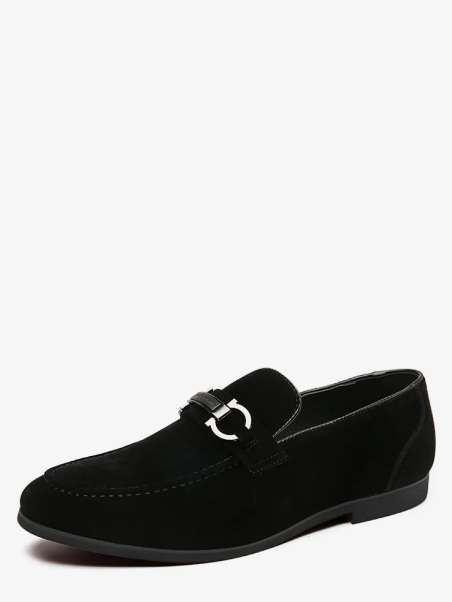 Mocassins à mors pour homme chaussures à talons bas en daim et cuir
