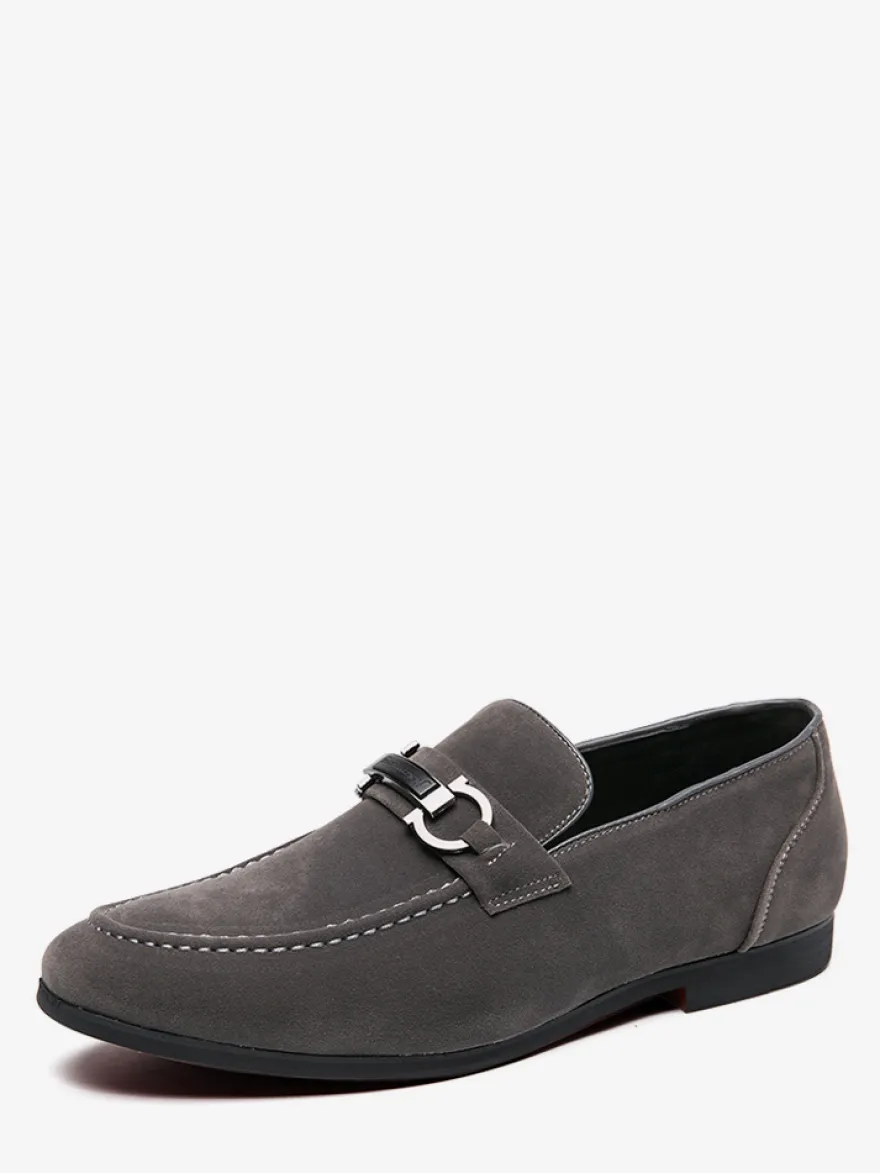 Mocassins à mors pour homme chaussures à talons bas en daim et cuir