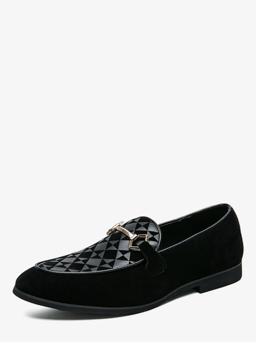 Mocassins à mors pour homme chaussures à enfiler en daim et à bout pointu