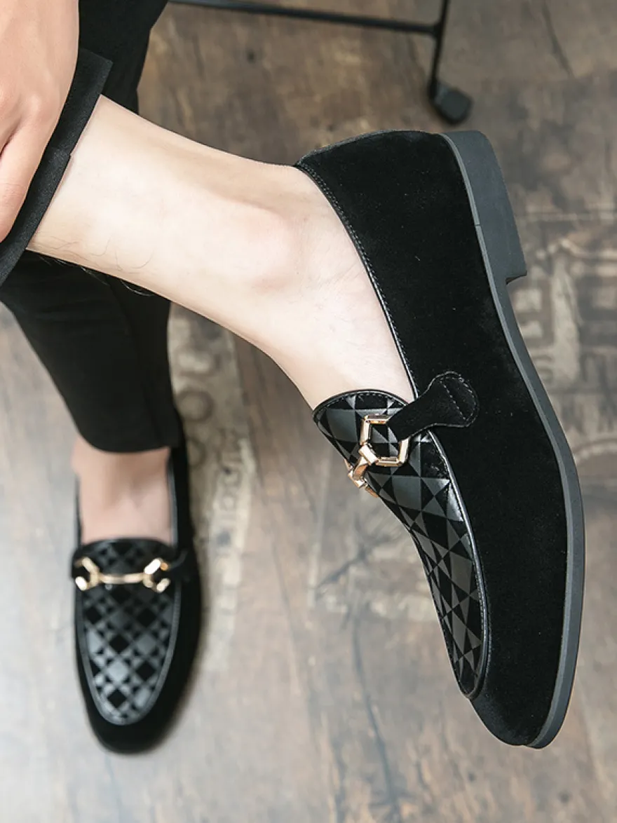 Mocassins à mors pour homme chaussures à enfiler en daim et à bout pointu
