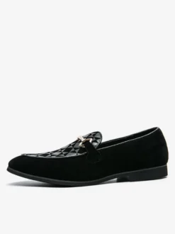 Mocassins à mors pour homme chaussures à enfiler en daim et à bout pointu