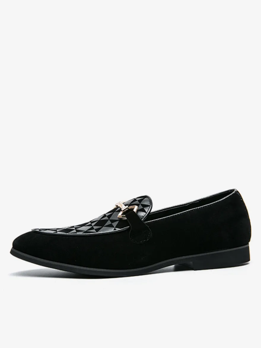 Mocassins à mors pour homme chaussures à enfiler en daim et à bout pointu
