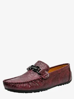 Mocassins à mors pour homme chaussures à enfiler en cuir motif crocodile talon plat antidérapantes