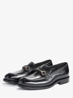 Mocassins à mors pour homme chaussures habillées à enfiler en cuir véritable pour le travail