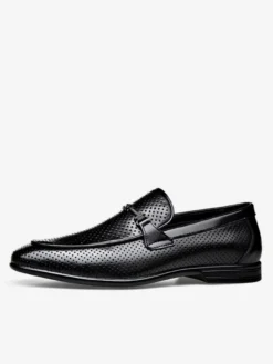 Mocassins à mors pour homme en cuir véritable perforé et maille