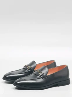 Mocassins à mors pour hommes chaussures habillées à enfiler en cuir véritable chaussures d'affaires formelles