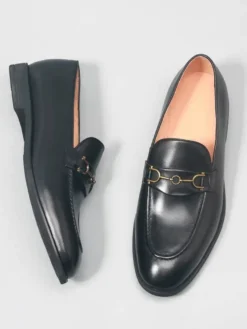 Mocassins à mors pour hommes chaussures habillées à enfiler en cuir véritable chaussures d'affaires formelles