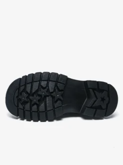 Mocassins noirs pour hommes bout rond détails métalliques chaussures à enfiler