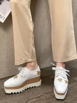 Mocassins Oxfords 2026 avec Plateforme à Cuir Synthétique Vernis Tricolores
