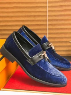 Mocassins à pampilles en daim pour hommes mocassins à enfiler chaussures à talons bas chaussures confortables