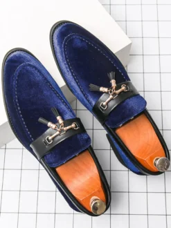 Mocassins à pampilles en daim pour hommes mocassins à enfiler chaussures à talons bas chaussures confortables