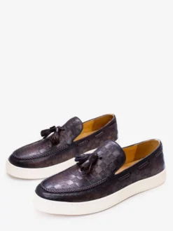 Mocassins à pampilles pour hommes chaussures plates en cuir véritable chaussures de soirée et de banquet