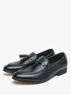 Mocassins à pampilles pour hommes bout rond confortables à enfiler pour mariage bal de promo