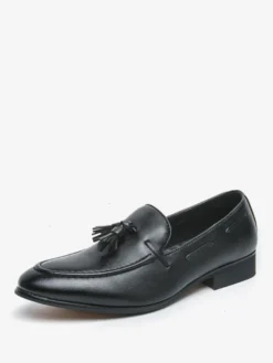 Mocassins à pampilles pour hommes bout rond confortables à enfiler pour mariage bal de promo