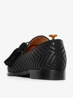 Mocassins à pampilles pour hommes chaussures à bout rond en cuir PU chaussures de bal et de mariage