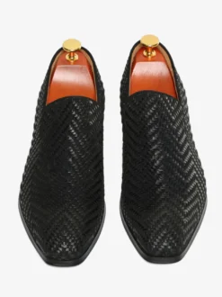 Mocassins à pampilles pour hommes chaussures à bout rond en cuir PU chaussures de bal et de mariage