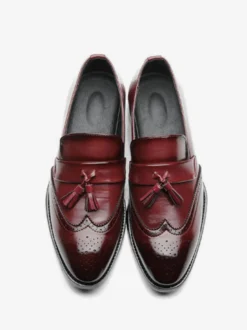 Mocassins à pampilles pour hommes à enfiler à bout pointu à bout golf à talons bas Penny Loafers