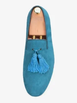 Mocassins à pampilles pour hommes chaussures de mariage en polyester à enfiler pour bal de promo
