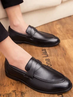 Mocassins Penny Loafer en cuir PU pour homme