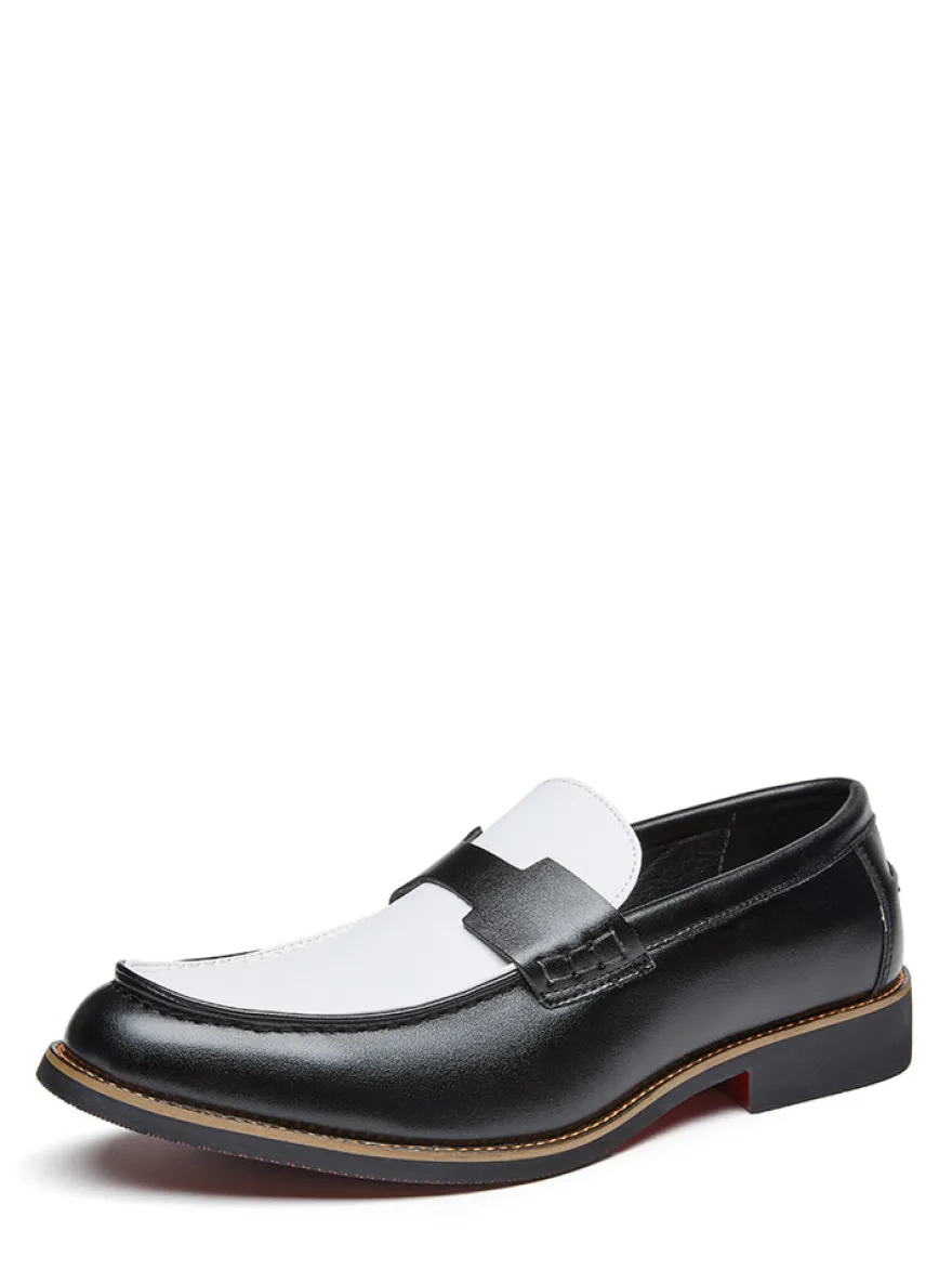 Mocassins Penny pour hommes bout rond patchwork chaussures à enfiler